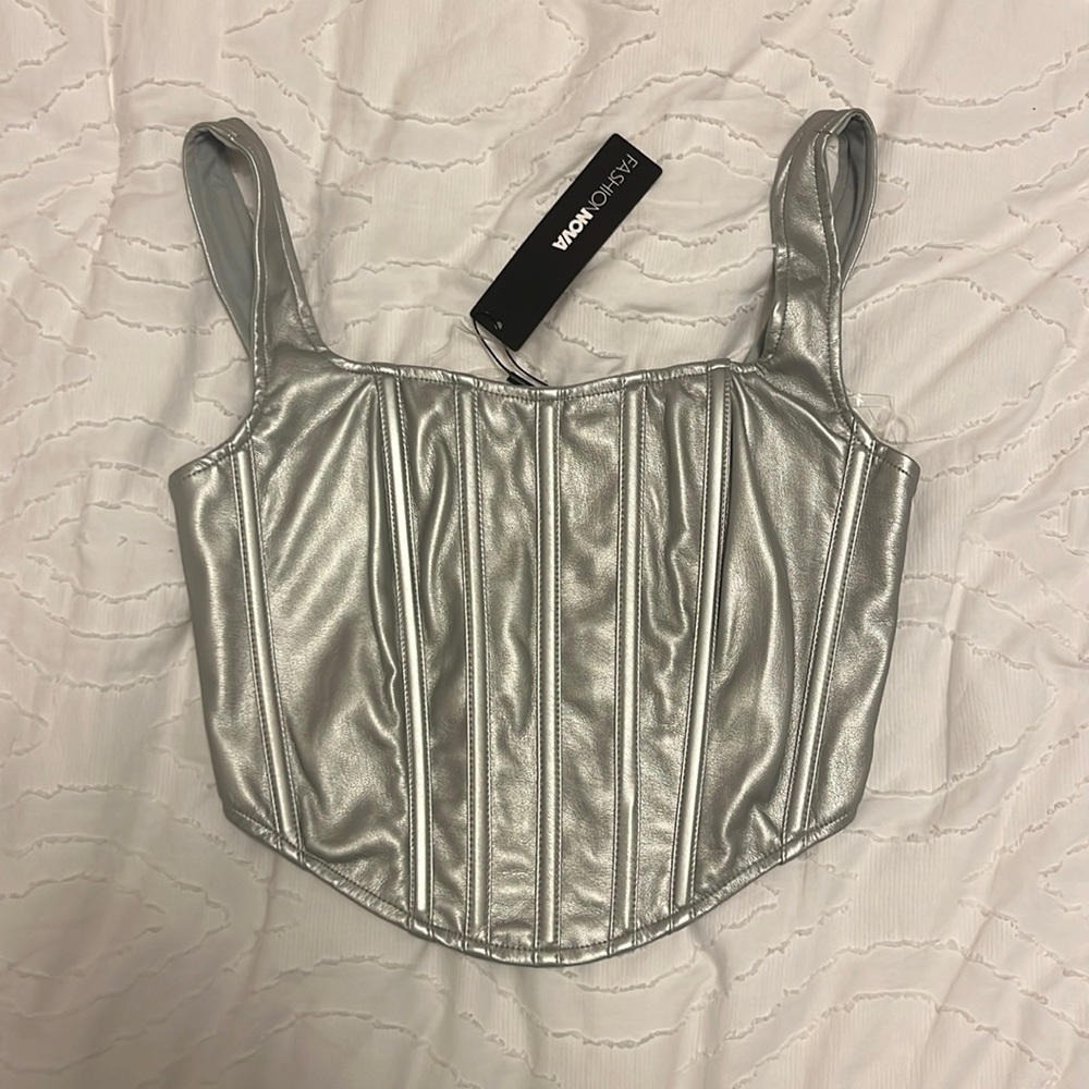 Metallic Silver Corset